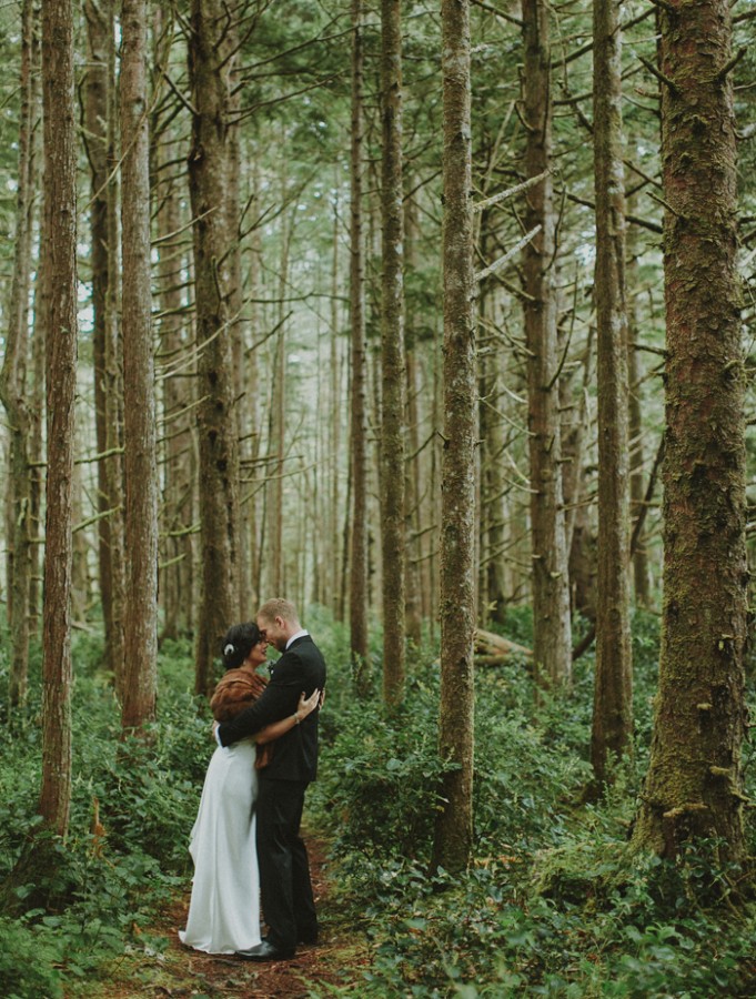 Pacific Rim National Park wedding portraiture in a forest