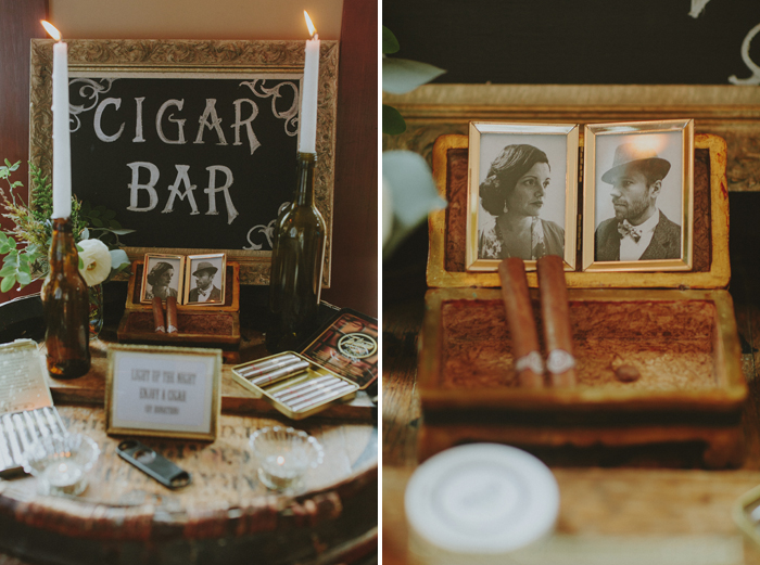 Cigar bar at a Tofino wedding