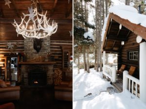 Interior of Storm Mountain Lodge for a winter ceremony