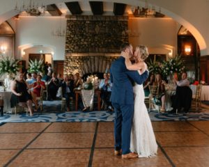 First dance in the center of the Victoria Ballroom at the Chateau Lake Louise