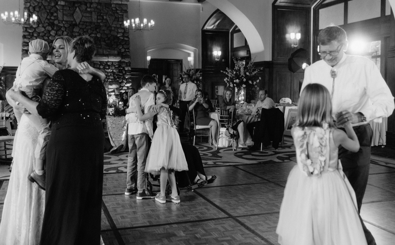 Grandparent dance for a blended family wedding tradition in Banff
