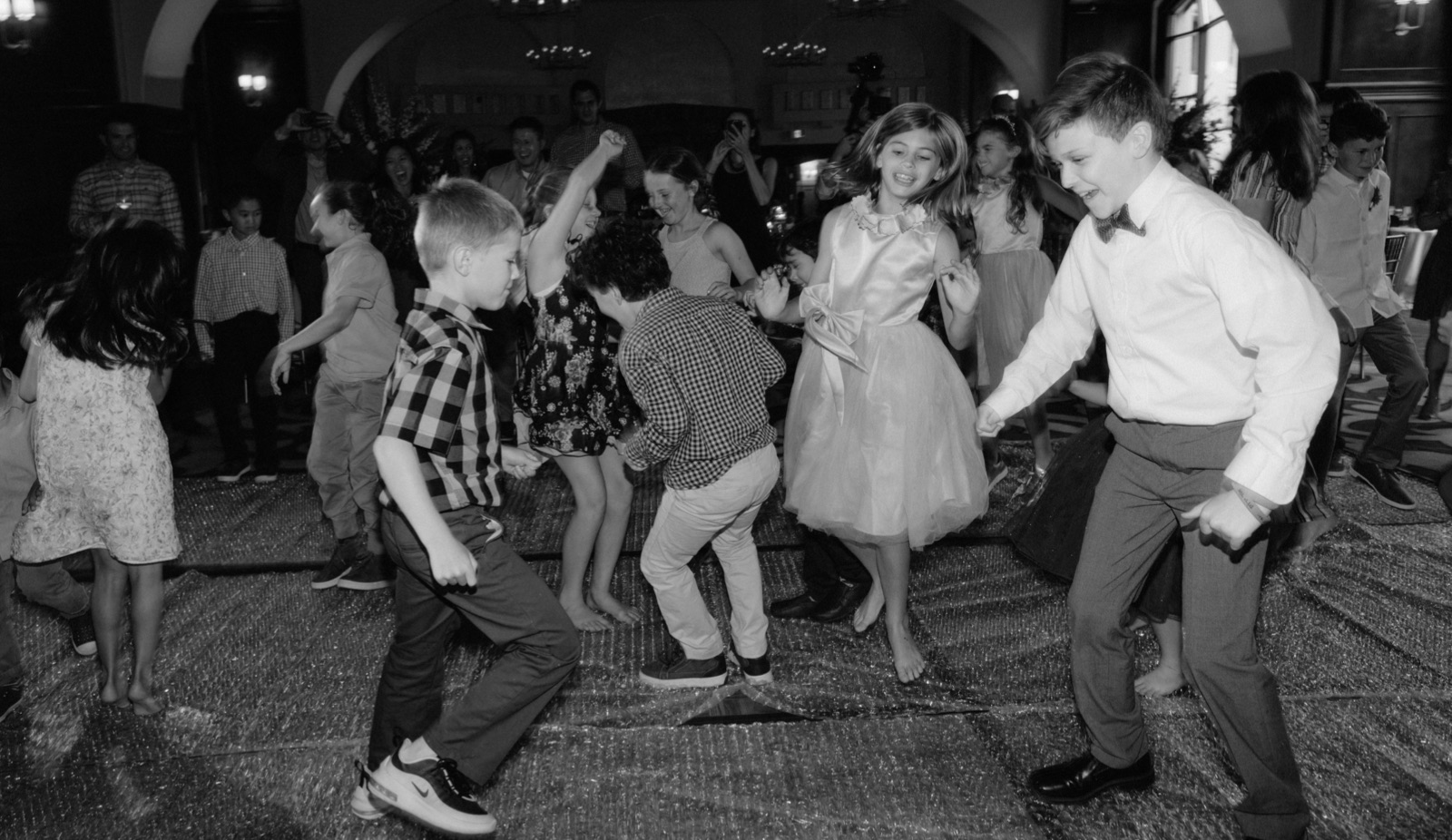 Bubble wrap dance floor at wedding in Victoria Ballroom