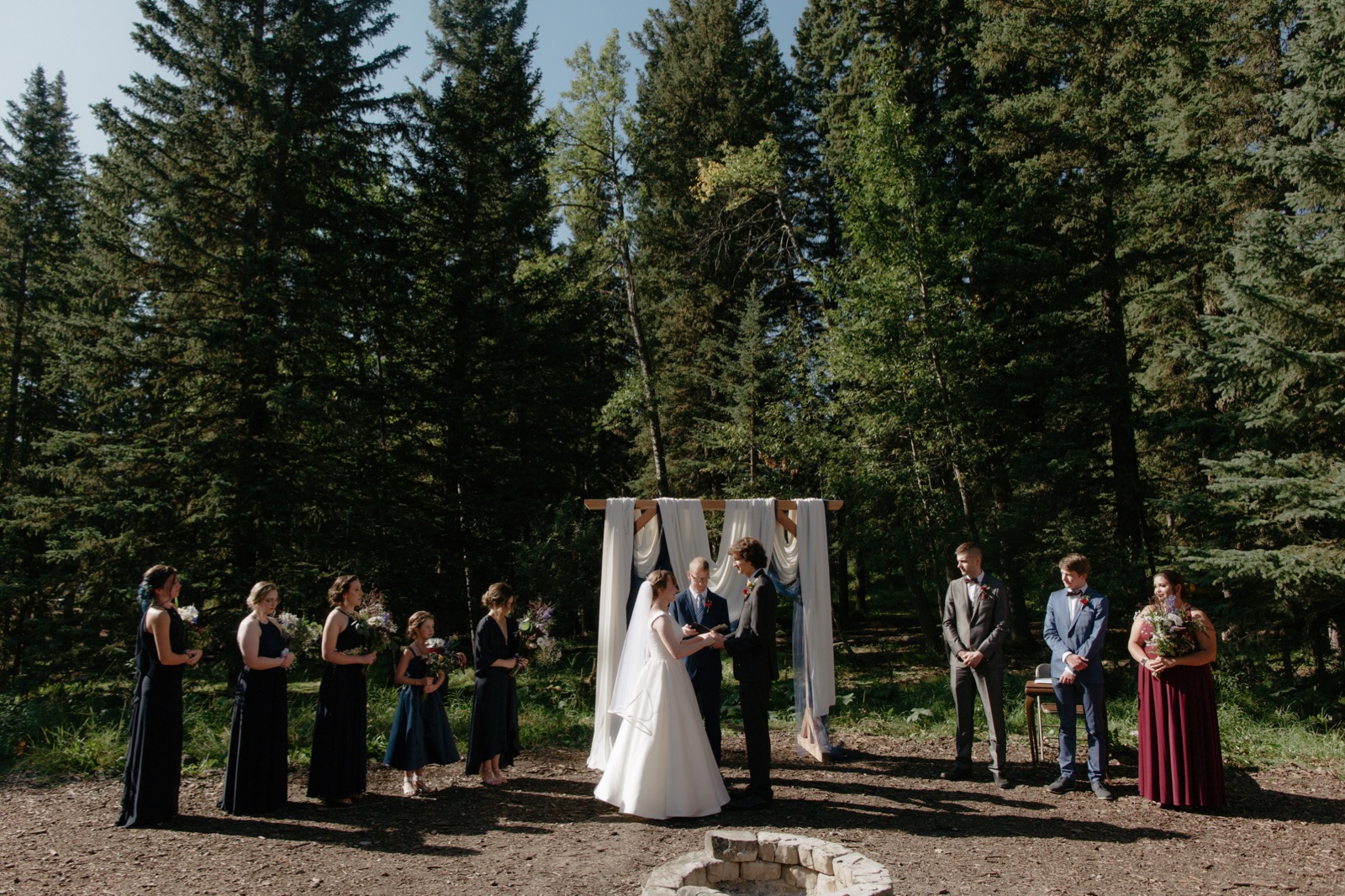Camp Cadicasu wedding ceremony near Sibbald Creek
