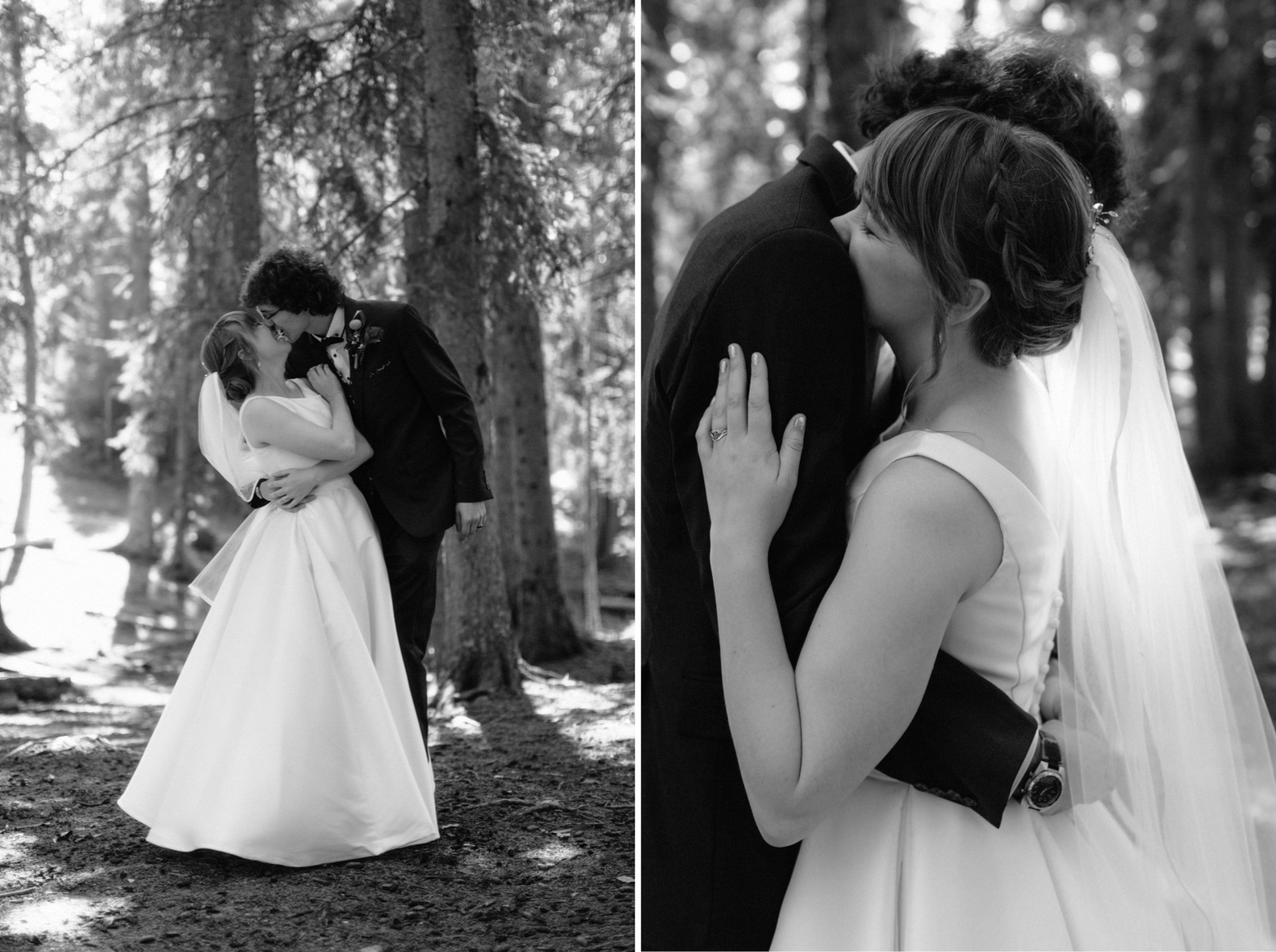 Sibbald creek wedding portraits in a forest