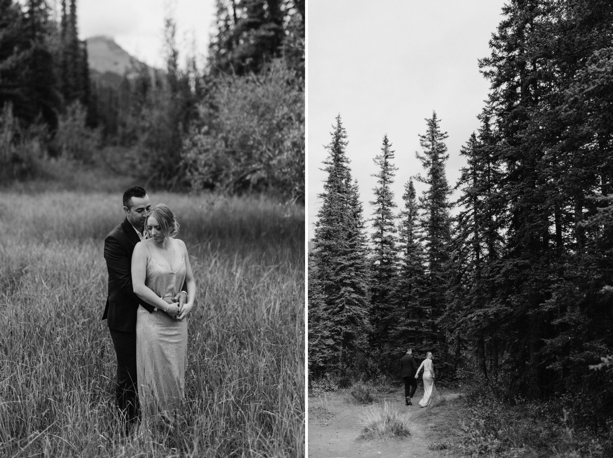Marshy wedding portrait location in Canmore
