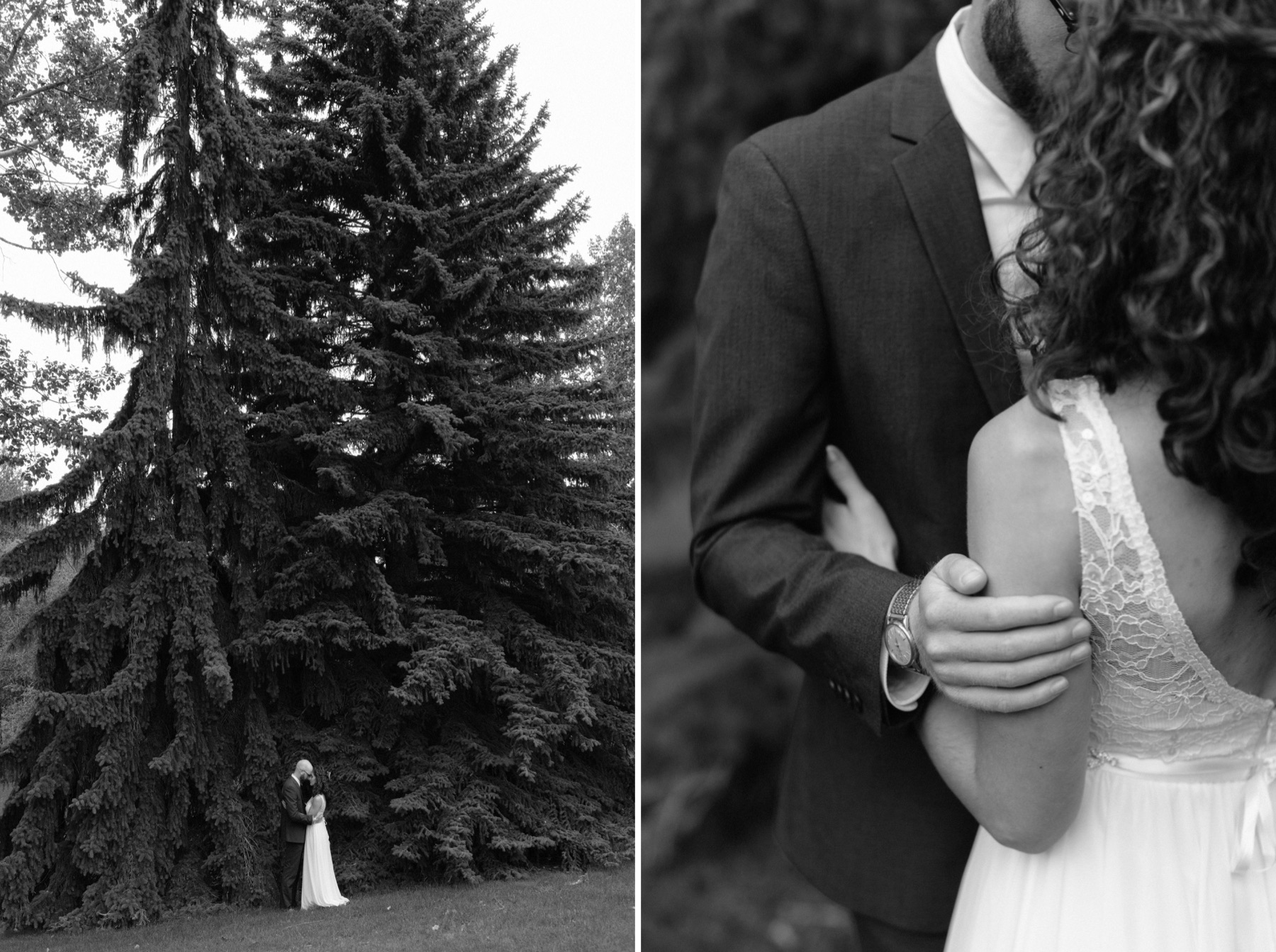 Wedding portraits in Calgary's Conderation Park in the northwest of the city