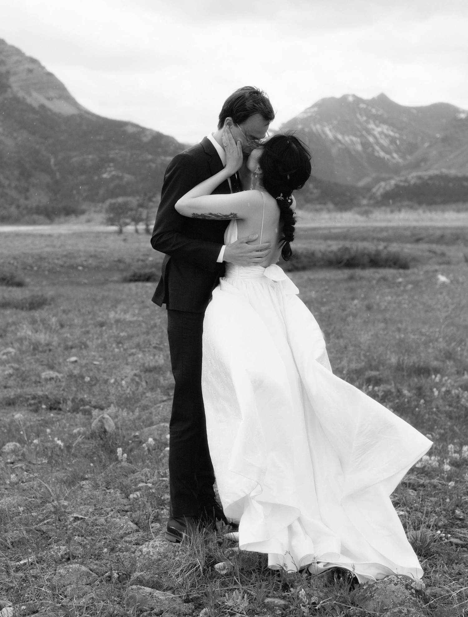 Rainy wedding day in Waterton Lakes National Park