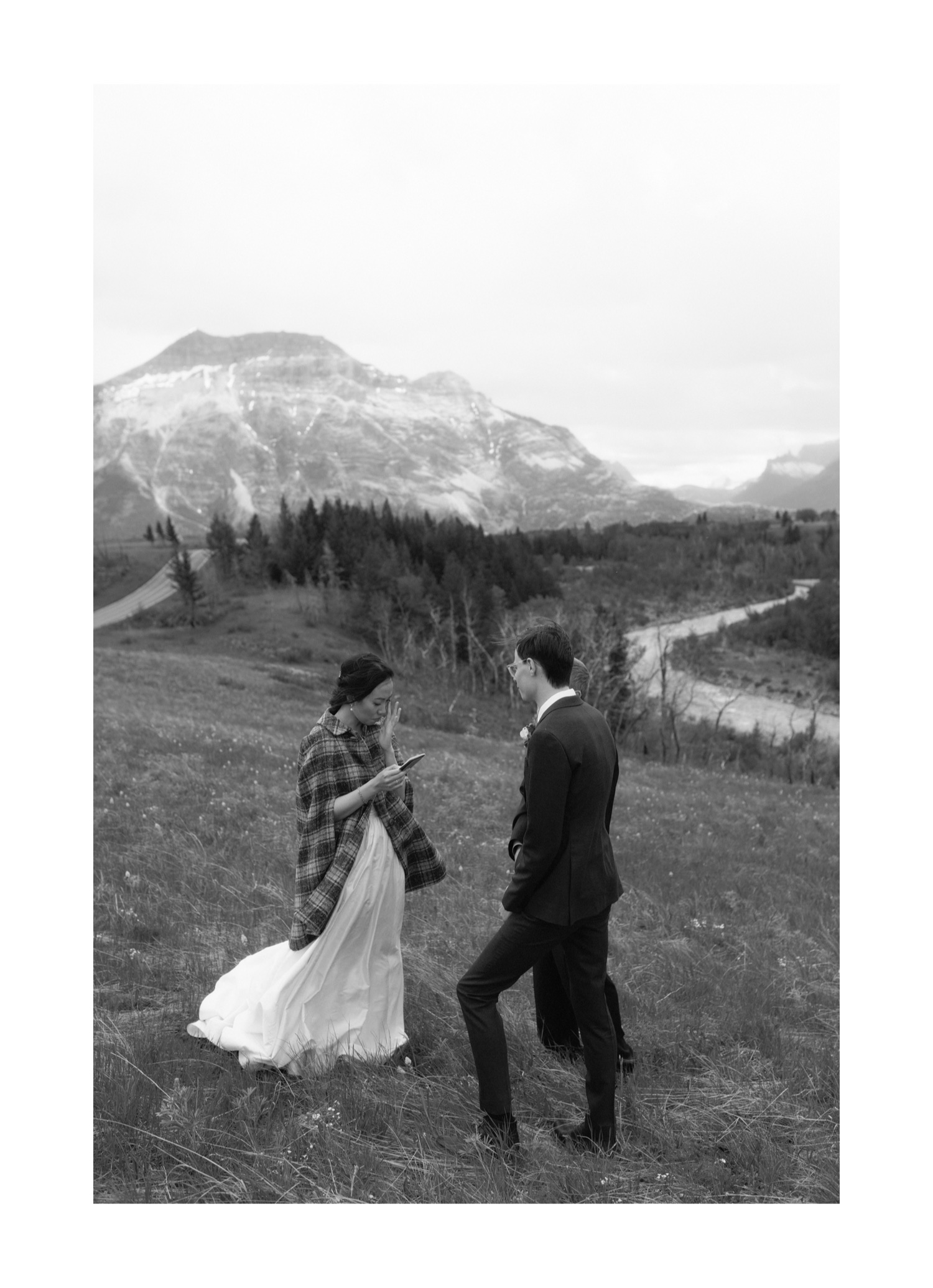Emotive ceremony along a sideroad in Waterton Lakes National Park in Southern Alberta